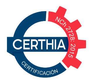 Marca de certificación CERTHIA NCh 2728:2015 asociada a CAPACITACIONES KINNOVA S.p.A.
